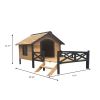 Outdoor Large Wooden Cabin House Style Wooden Dog Kennel with Porch