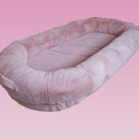 Oversized Person Dog Bed Removable And Washable (Option: Coral Pink Regular-135x85x30CM)