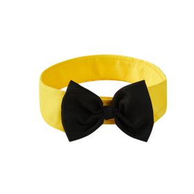 Pet Collar Knot Velcro Adjustable Bow Tie (Option: Black And Yellow-S)