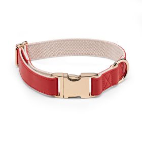 Pet Collar Metal Buckle High Quality All-match (Option: Brilliant Red Golden Necklace-S)