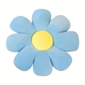 Flower Cushion Office Cushion Plush Toy Cushion (Color: Blue)