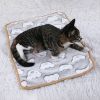 Warming Pet Pad Cartoon Paw Print Cat Warm Bed Plush Sleeping Pad For Small Puppy Dogs Kitten