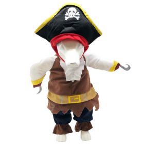 Pet Life 'Captain Snuggles' Pirate Pet Dog Costume Uniform (Color: navy)