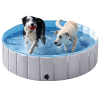 Foldable Pet Swimming Pool Wash Tub for Cats and Dogs, Gray Large, 47.2"