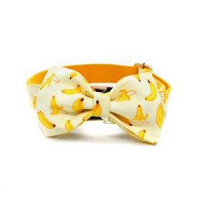 Tow Rope Collar Pet Supplies Gold Metal Buckle (Option: Yellow-Bow Knot Dog Pole-XL)