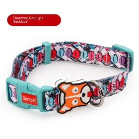 Latex Neck Protection Dog Collar Bite-proof Protector Medium Large Dog Collar Pet Collar (Option: Charming Red Lip Collar-S)