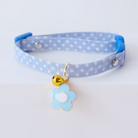 Cat Dog Pet Collar Bell (Option: Cyan Flowers-Adjustable)