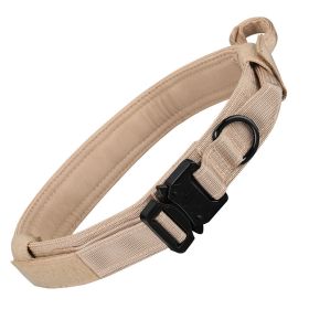 Fashion Personalized Tactical Dog Collar (Option: Khaki-XL)