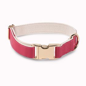 Pet Collar Metal Buckle High Quality All-match (Option: Rose Red Golden Necklace-M)