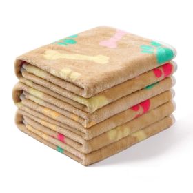 Pet Blanket Dog Cat Pad Warm Blanket Confetti Bone Dog's Paw Blanket (Option: Camel-76*104CM)